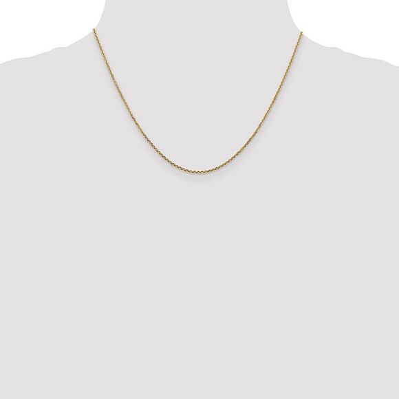 1.45mm, 14k Yellow Gold, Diamond Cut Solid Cable Chain Necklace, 18in - Picture 2 of 8